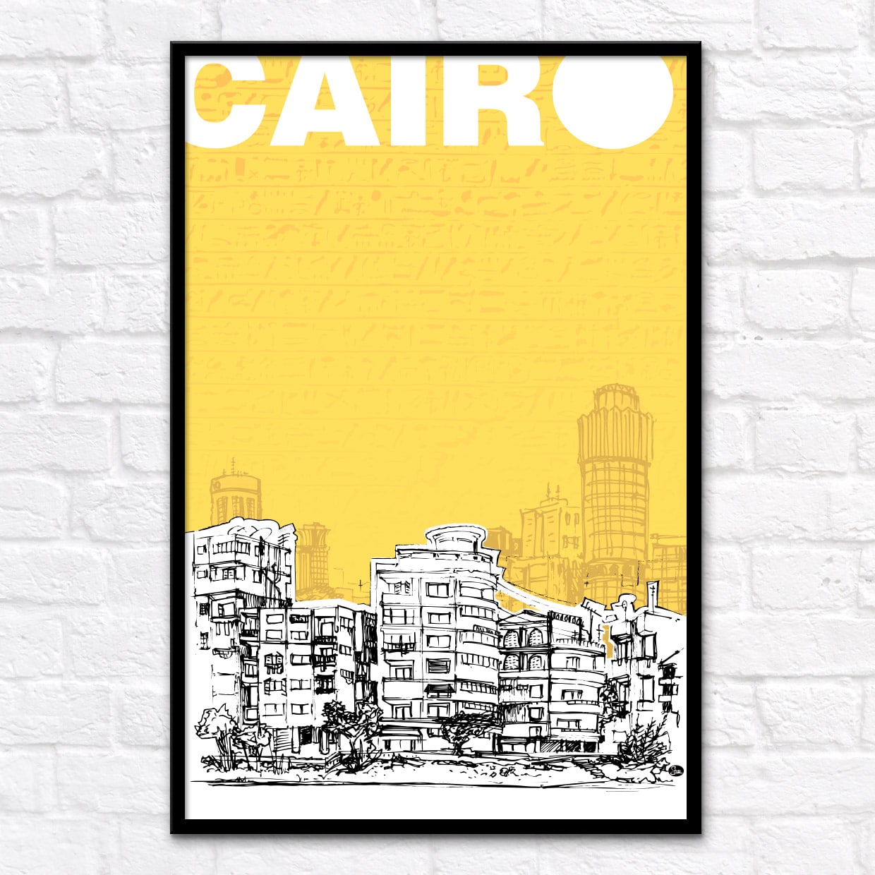 La lumière de la ville du Caire. Affiche poster Cairo Egypte