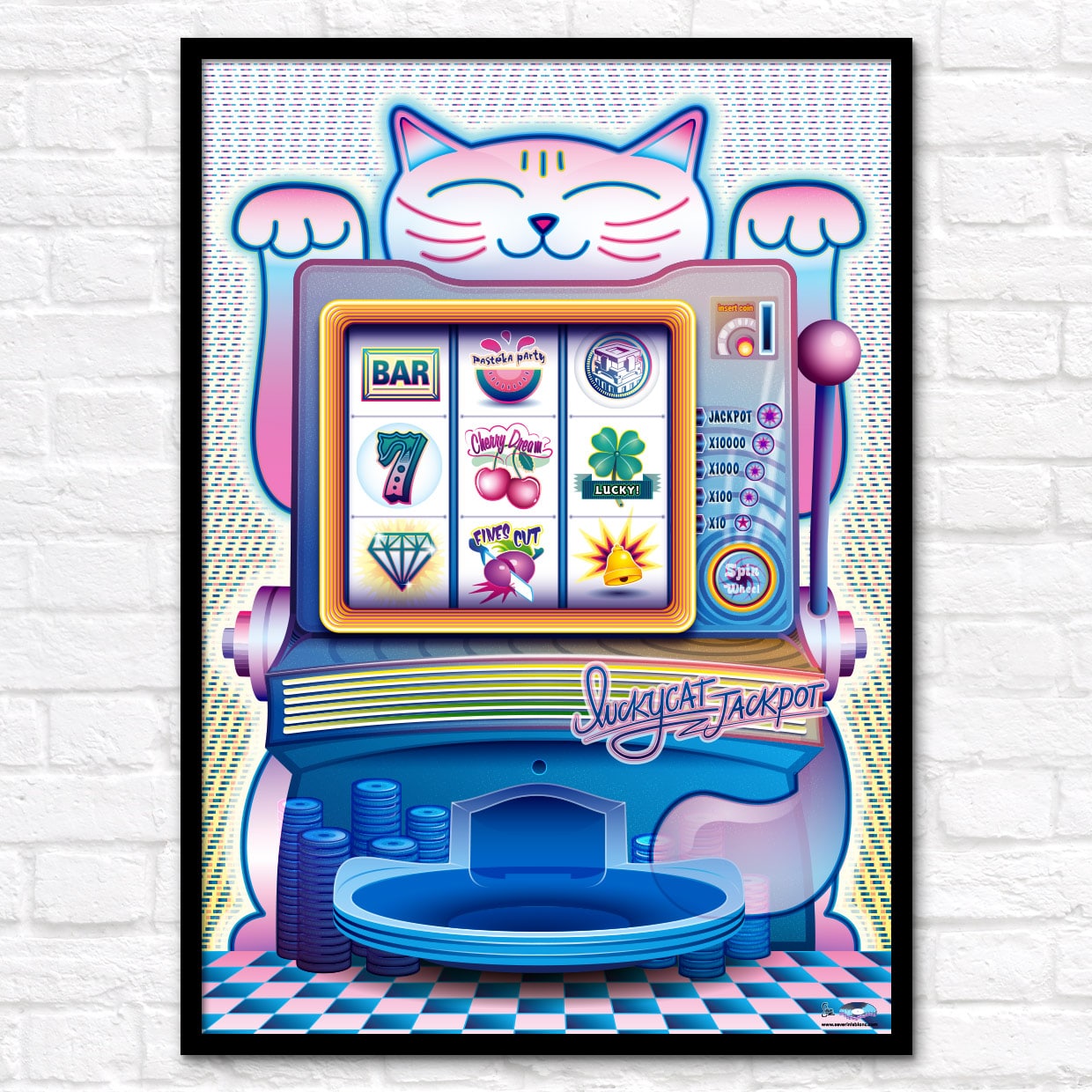 image du poster luck cat jackpot japonais. un chat pas comme les autres