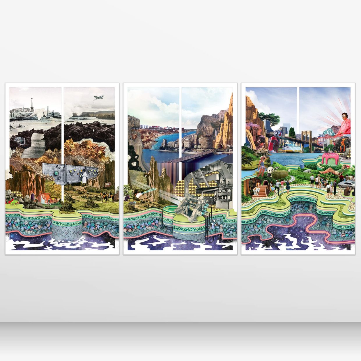 Digital landscape collage poster